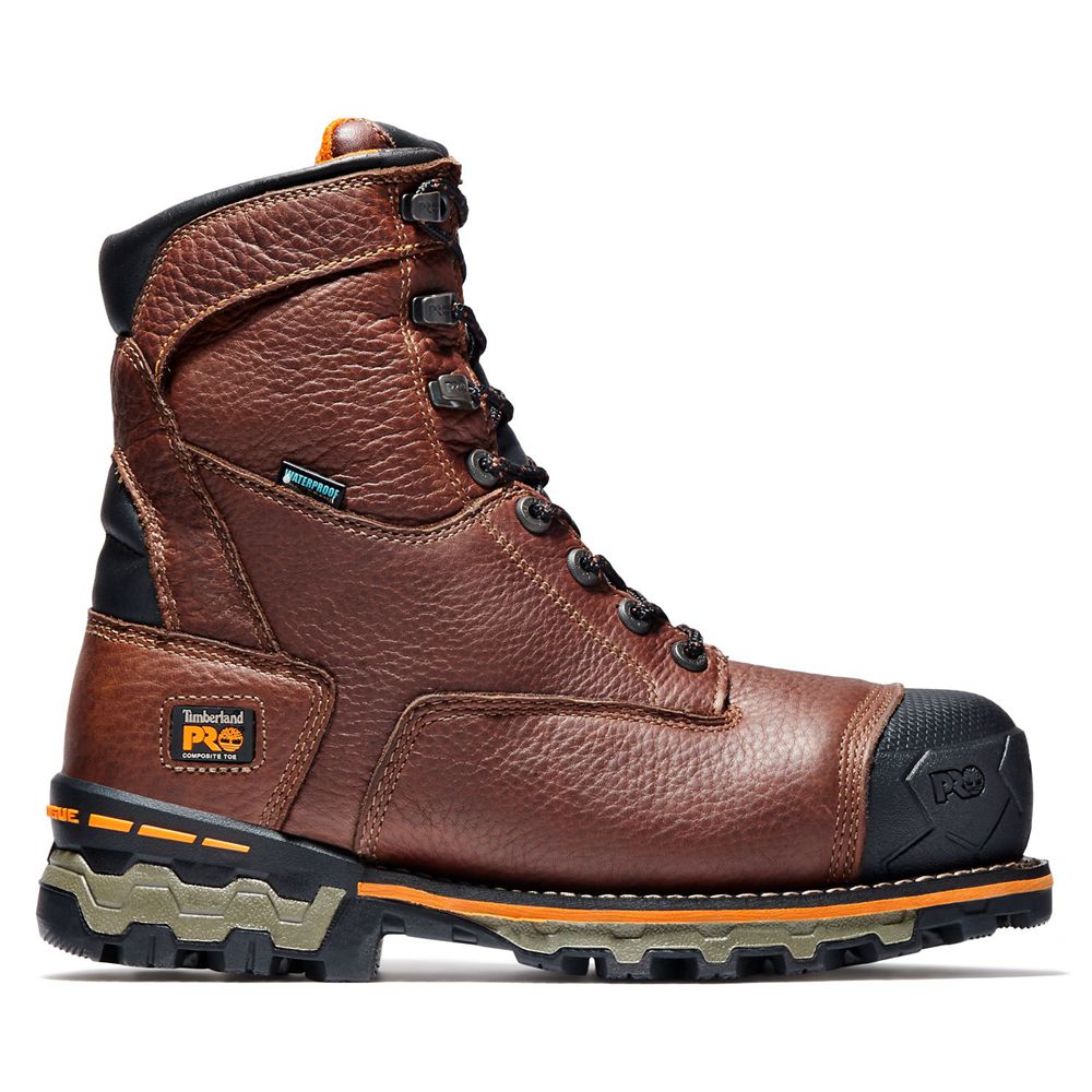 Bocanci De Muncă Timberland Barbati Maro/Negrii - Pro® Boondock 8" Comp Toe - Romania - QUTLYO175